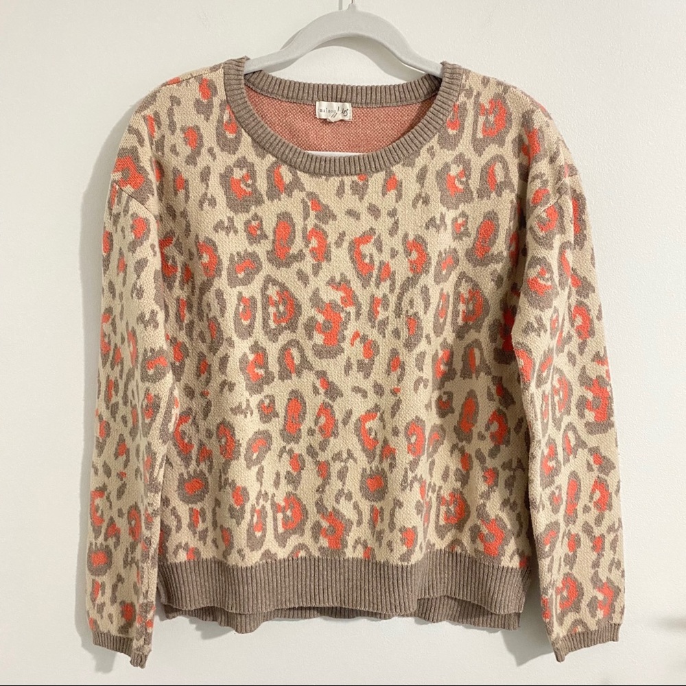 Maison Jules cheetah/leopard print sweater